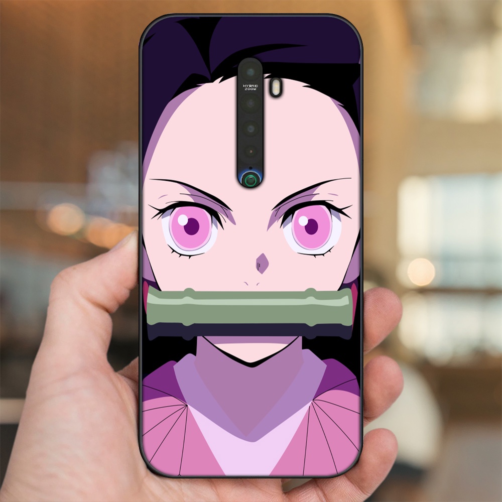 Ốp lưng Oppo Reno 2 viền đen in hình Nezuko Kimetsu no Yaiba