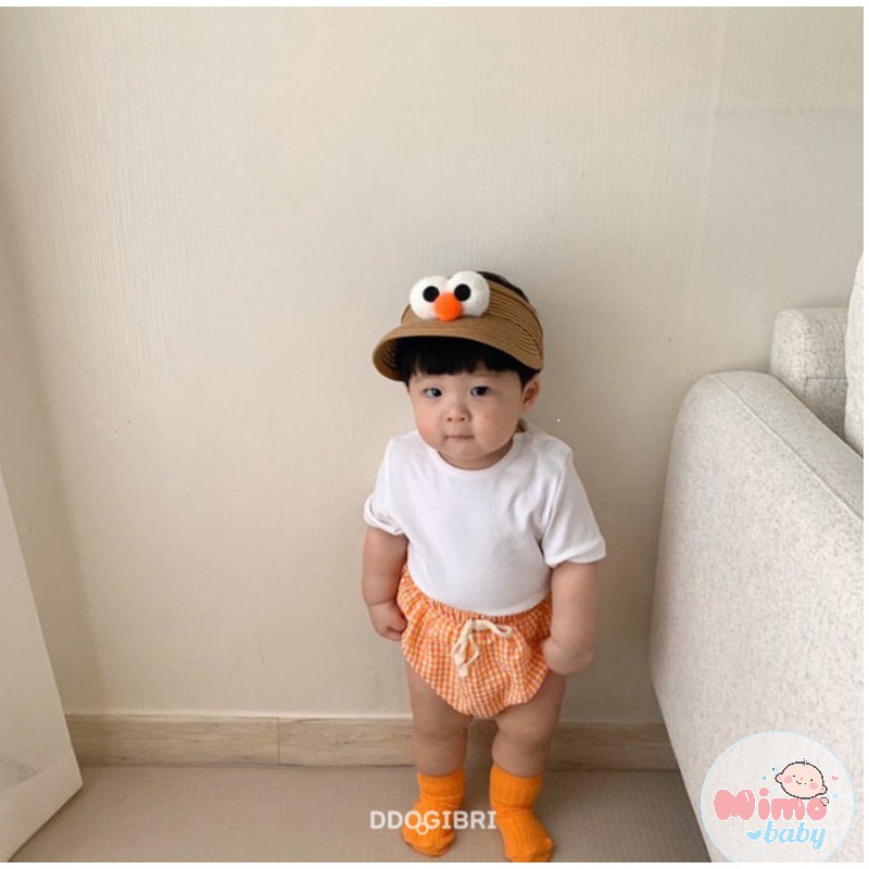 Mũ cói nửa đầu hình mắt chim cho bé (1-3y) Mimo MH07