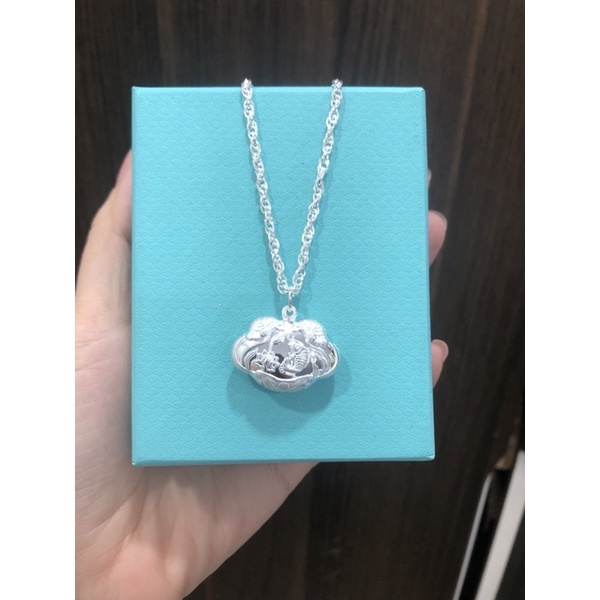 Mặt dây chuyền khoá trường thọ cá chép hoa sen bạc S99 Minh Tâm Jewelry