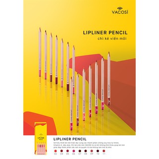 Chì kẻ môi VACOSI Lipliner Pencil