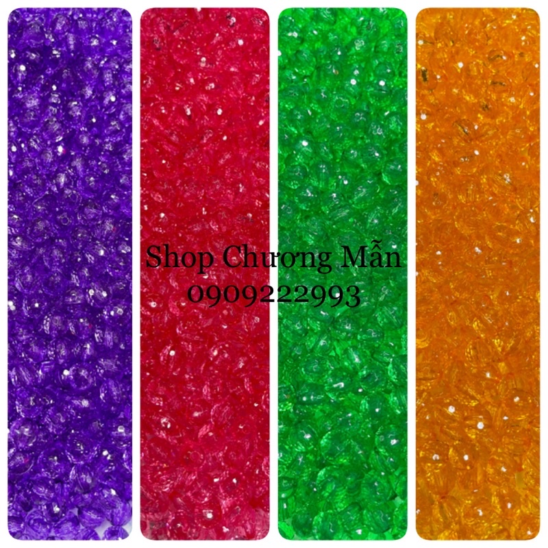 100G Chuỗi Hạt Pha Lê Nhựa 6-8-10mm Giá Sỉ