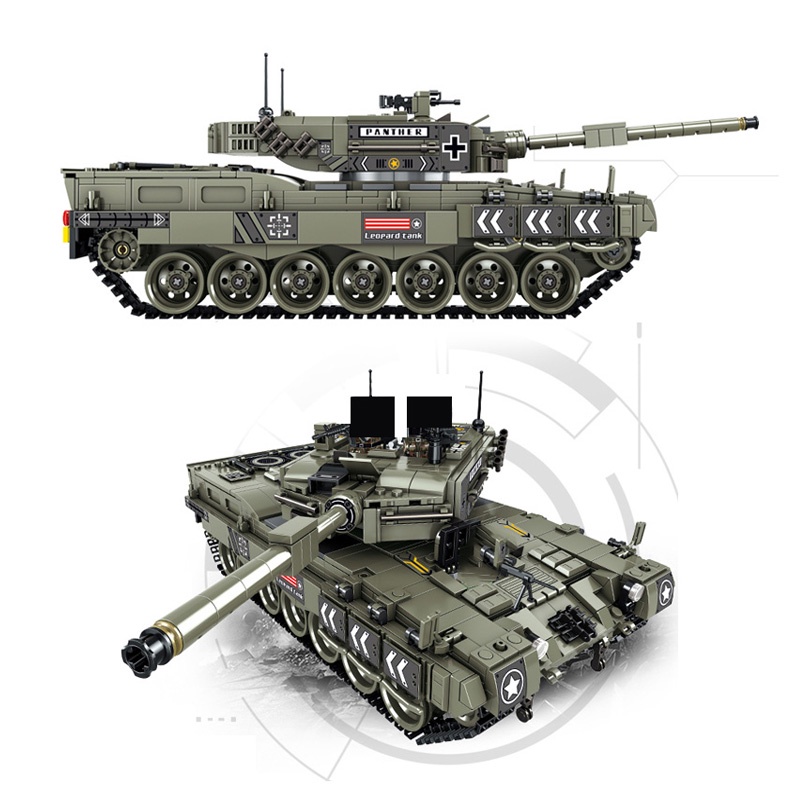 Đồ chơi Lắp ghép Mô hình Military Series Germany Leopard 2 Tanks Panlos 632003 Xe Tank