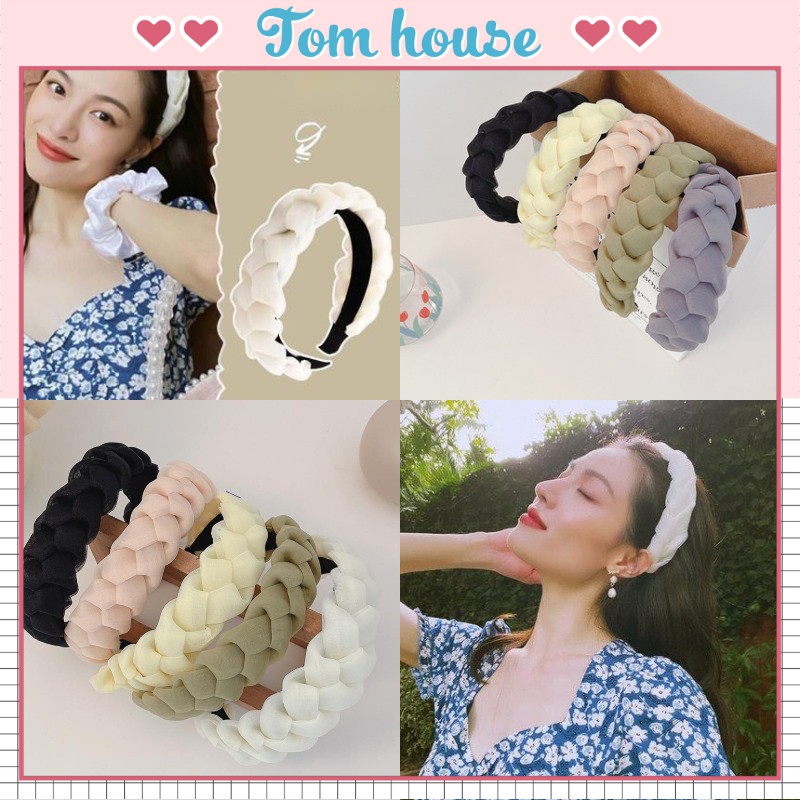 Bờm vải cài tóc dạng bện phong cách Hàn Quốc phụ kiện thời trang cho nữ BTO04 Tom House