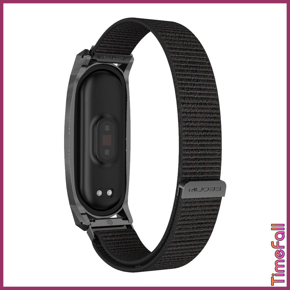 Dây đeo mi band 6, Mi band 5 nylon mặt kim loại viền nhọn GT MIJOBS, dây đeo thay thế miband 5, miband 6 nylon GT MIJOBS