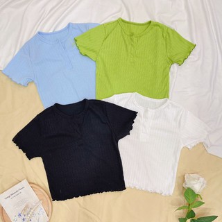 Áo croptop thun gân basic