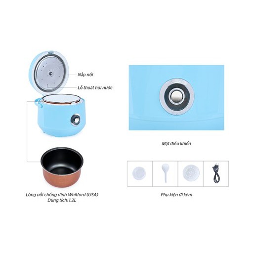 Nồi cơm điện Happytime 1.2Lit HTD88522G - CHÍNH HÃNG