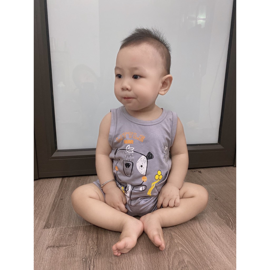 [6 MÀU] Bộ Ba Lỗ Chất Thun Lạnh Phiên Bản Động Vật Đáng Yêu Cho Bé 7-16Kg Namkidshop (QATE317)