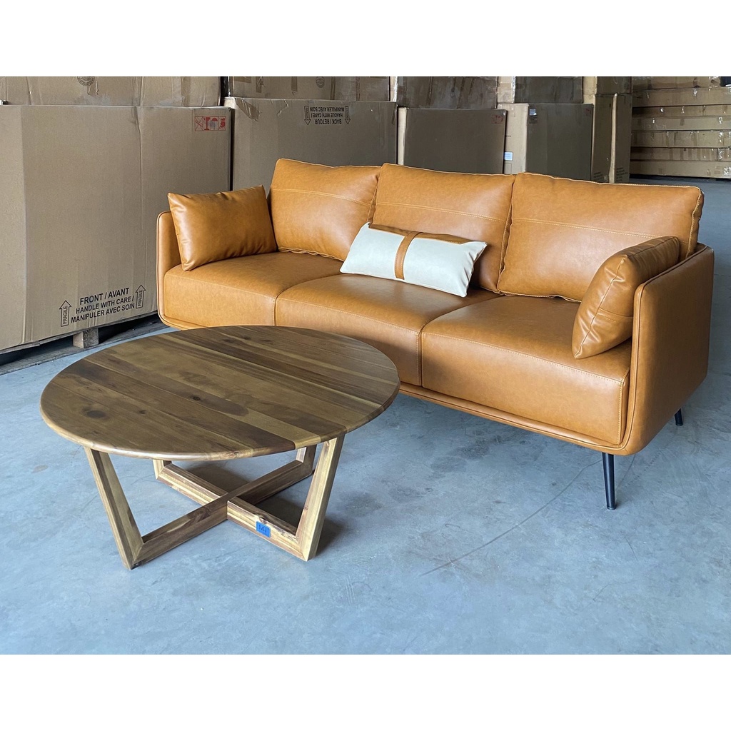 Sofa băng màu da bò vàng