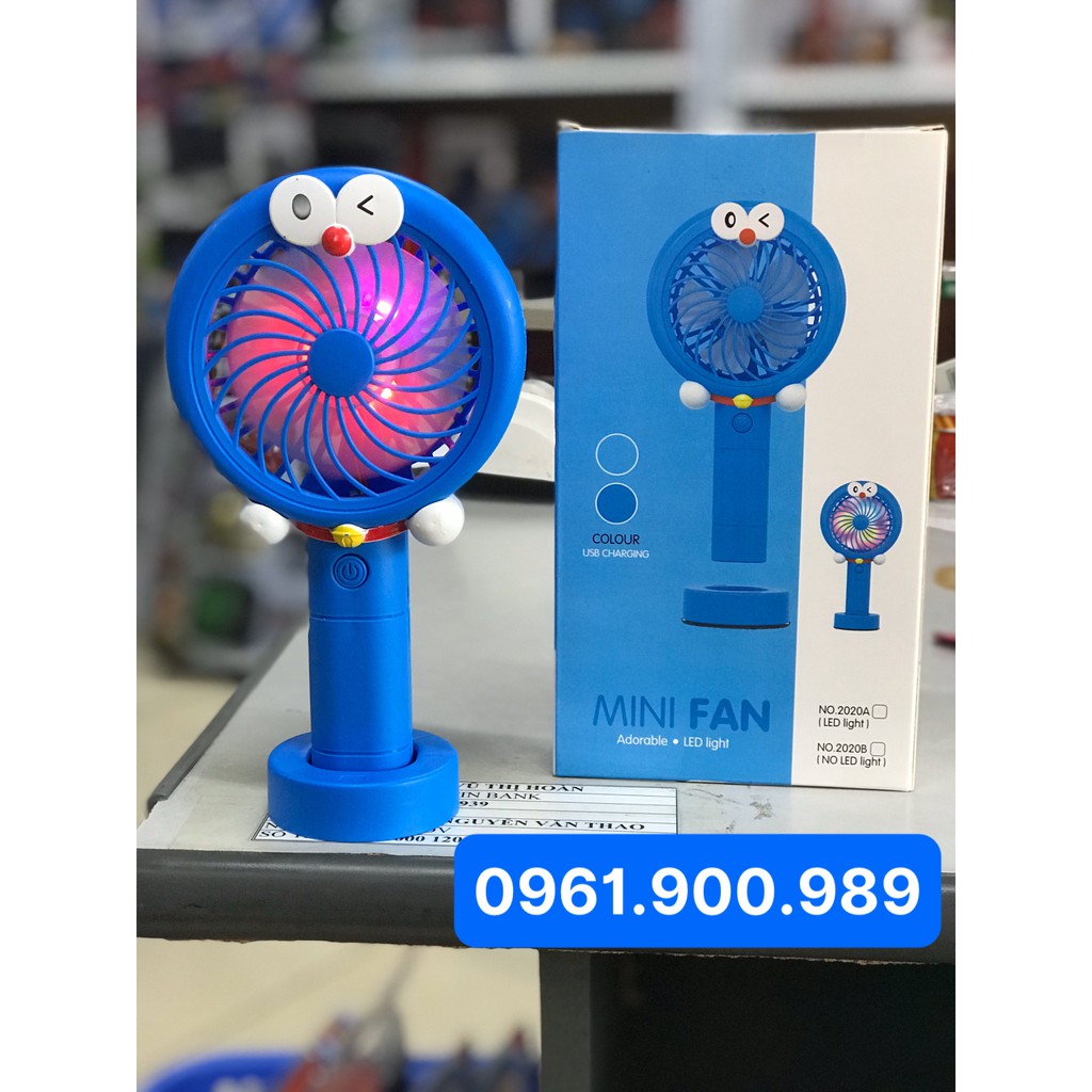 Quạt cầm tay mini fan có sạc và đèn led cực dễ thương