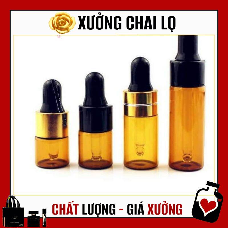 Lọ Chiết Serum ❤ TOP GIÁ RẺ ❤ Lọ đựng tinh dầu bóp giọt khoen đen 2ml,3ml,5ml chiết mỹ phẩm
