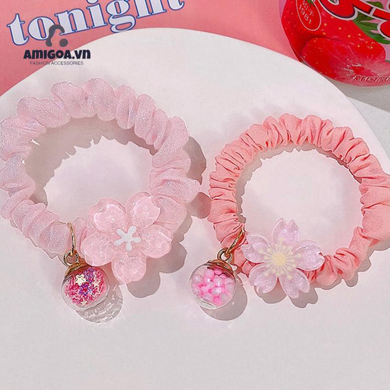 ✨✨Dây Buộc Tóc Cao Su Đính Hoa Nhỏ Xinh Xắn Thời Trang Mùa Hè Cho Bạn Gái