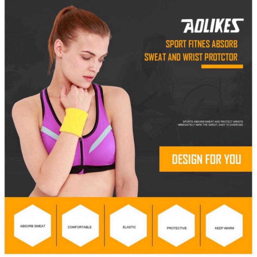 Băng thấm mồ hôi cổ tay AOLIKES thoáng khí khi chơi thể thao  AL 0230