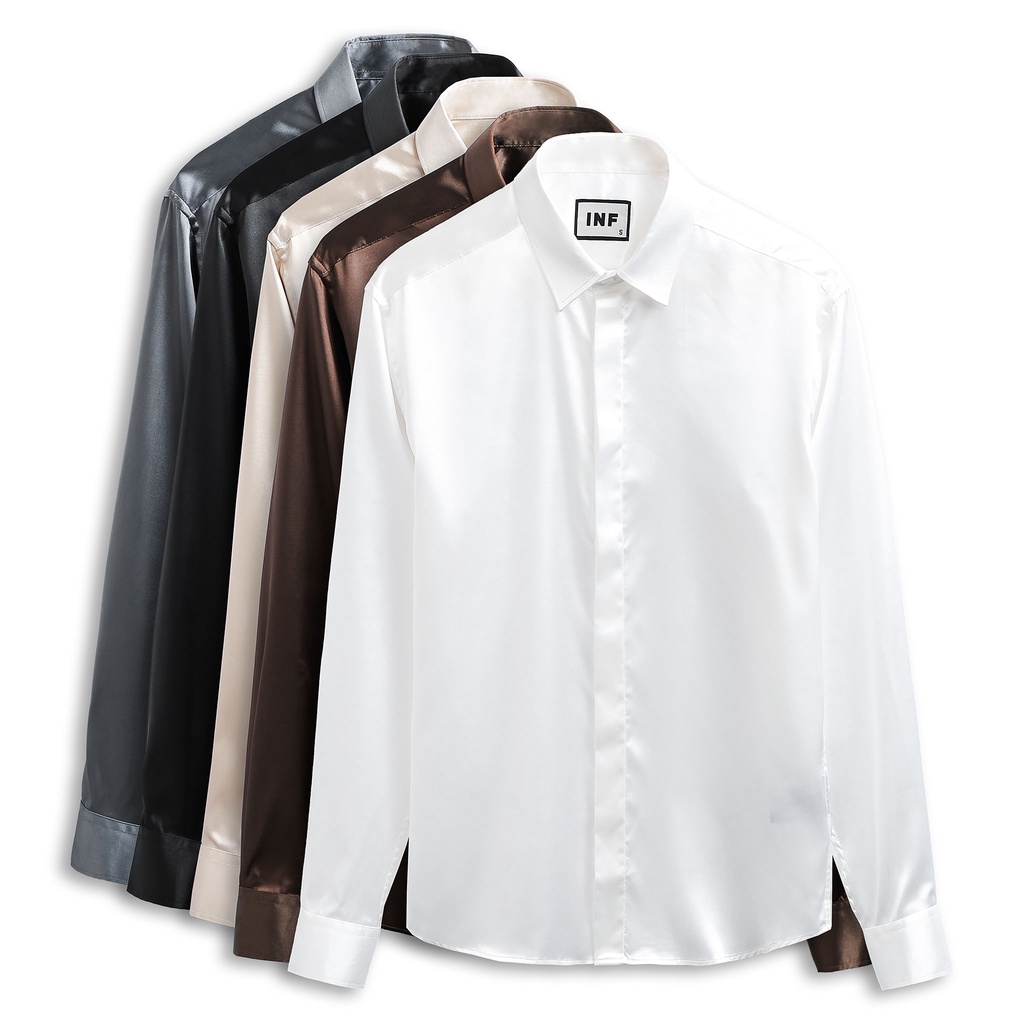 Áo Sơ Mi Nam INF Satin Silk S5 , Chất Vải Cotton Lụa Cao Cấp , SM005622, SOMEHOW