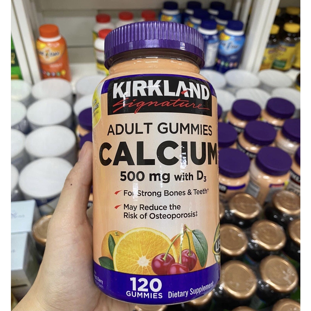 Kẹo Dẻo Canxi Kirkland Signature Calcium 500mg +D3 120 viên - Mỹ