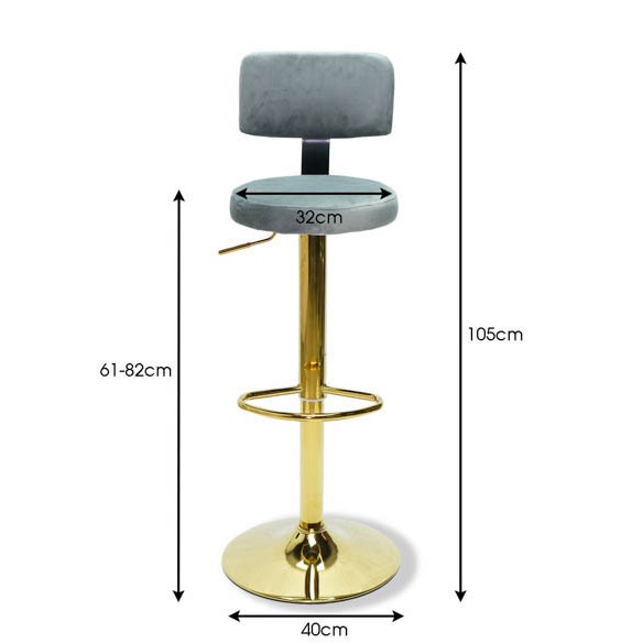 Ghế bar nhung chân mạ/chân sơn TM063