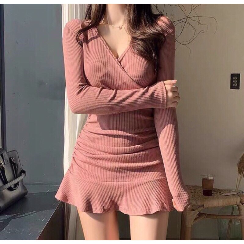 [Xs,S,M,L] Đầm body nhún đuôi cá hình thật