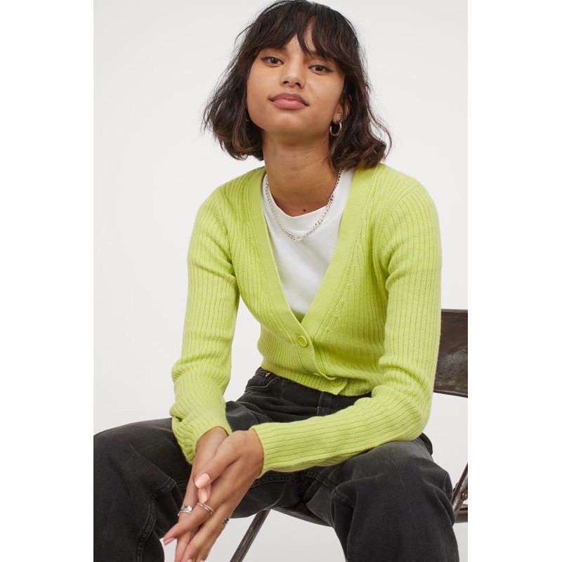 Cardigan lửng xanh cốm authentic