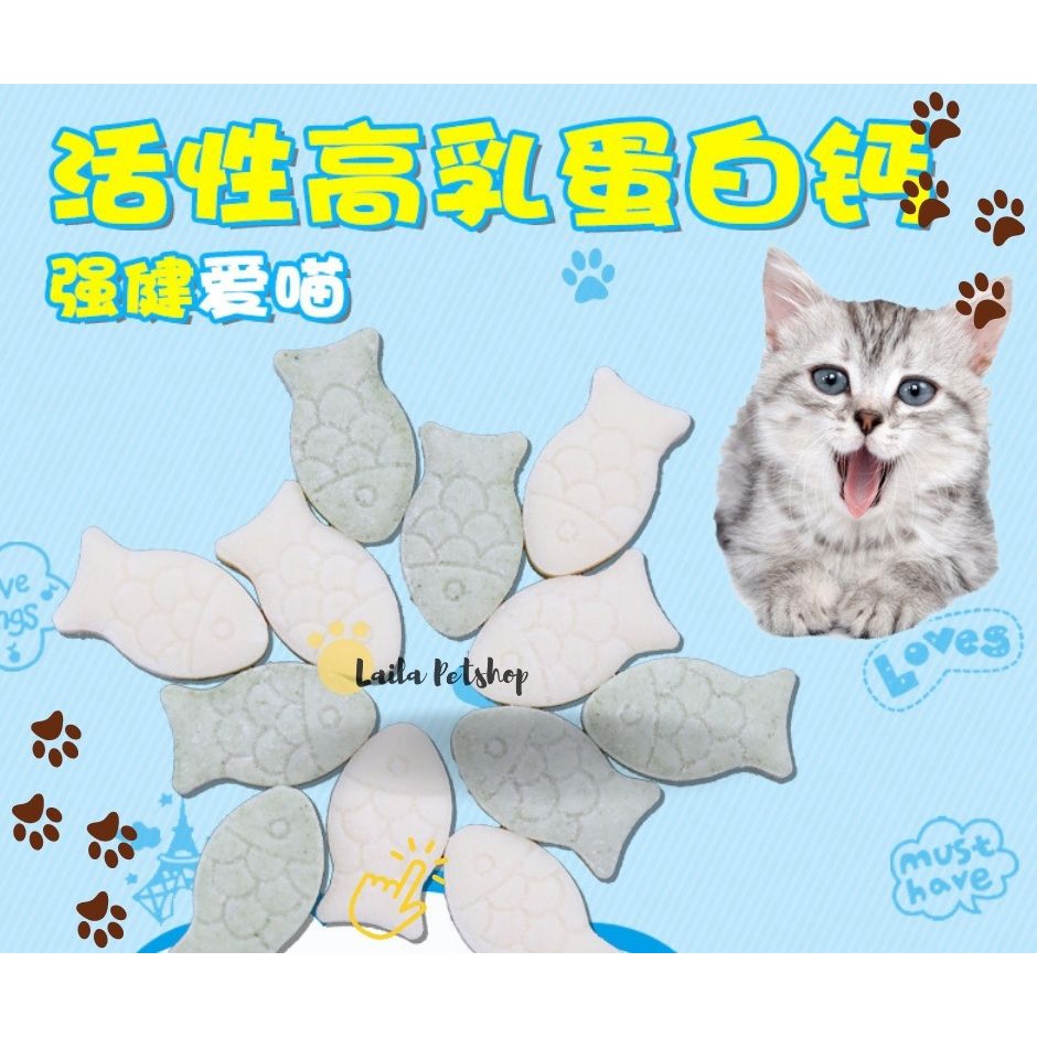 Bánh Viên Sữa Dê Bổ Sung Canxi Cho Mèo - Snack thưởng cho mèo gói 100gr - Laila Petshop