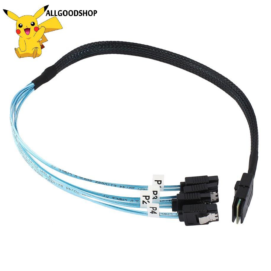 Cáp Chia Alltt Mini Sas 4i Sff-8087 36p 36-pin Male Sang 4 Sata 7-pin 0.5m