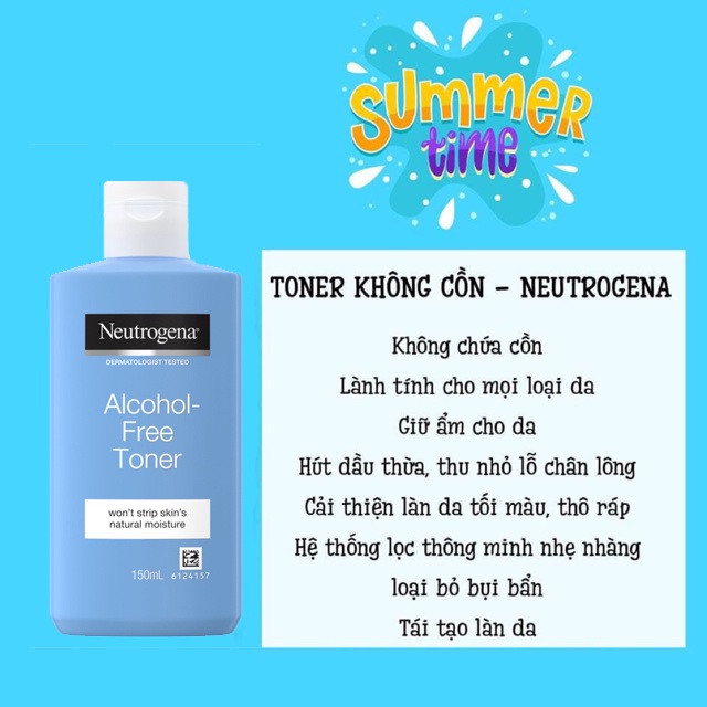 Nước Hoa Hồng NEUTROGENA Alcohol Free Toner, Toner Không Cồn NEUTROGENA 150ml