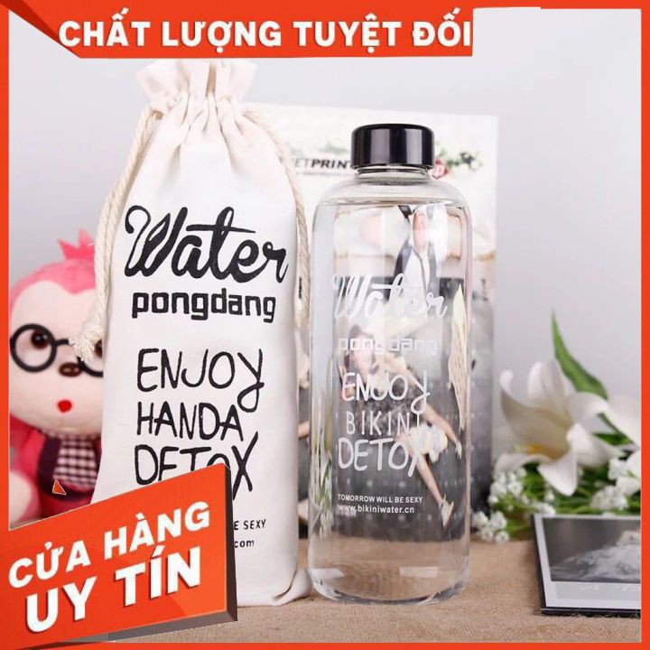 Bình Nước Detox đẹp " Water Pongdang" 1000ml - Kèm 1 Túi Vải | BigBuy360 - bigbuy360.vn