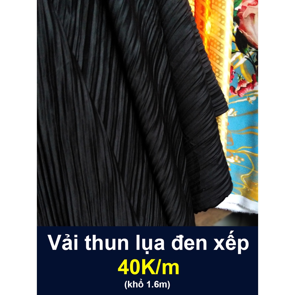 Vải thun lụa xếp ly co giãn may đồ, đầm, váy, áo kiểu đẹp 40K/m (khổ 1.6m)