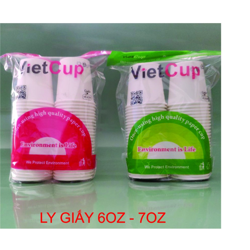 Cốc giấy VietCup 6oz/7oz dùng 1 lần ( 50 Cái)