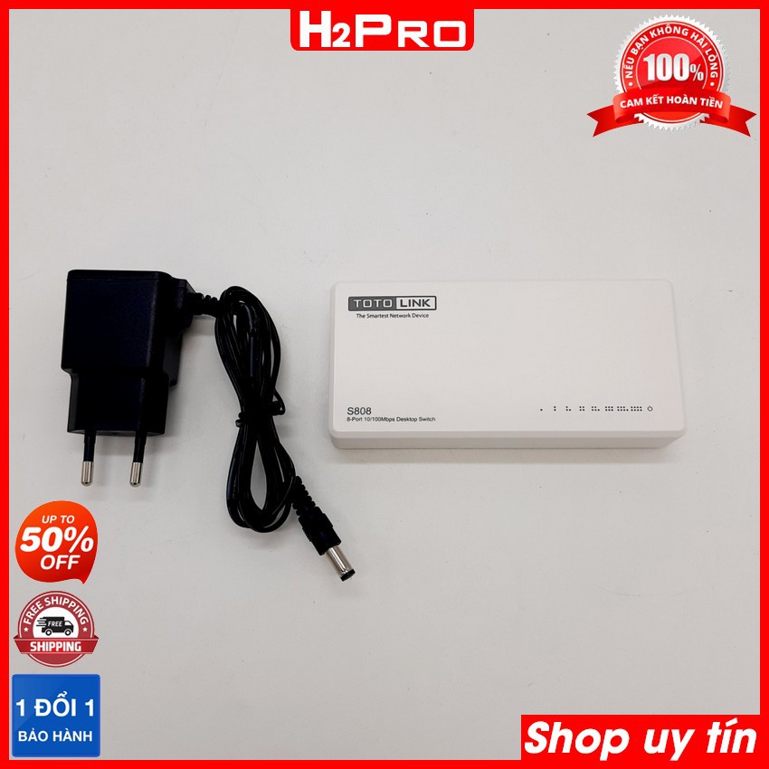 Hub chia mạng 8 cổng Totolink S808 H2Pro 100Mbps, bộ chia mạng 8 cổng giá rẻ