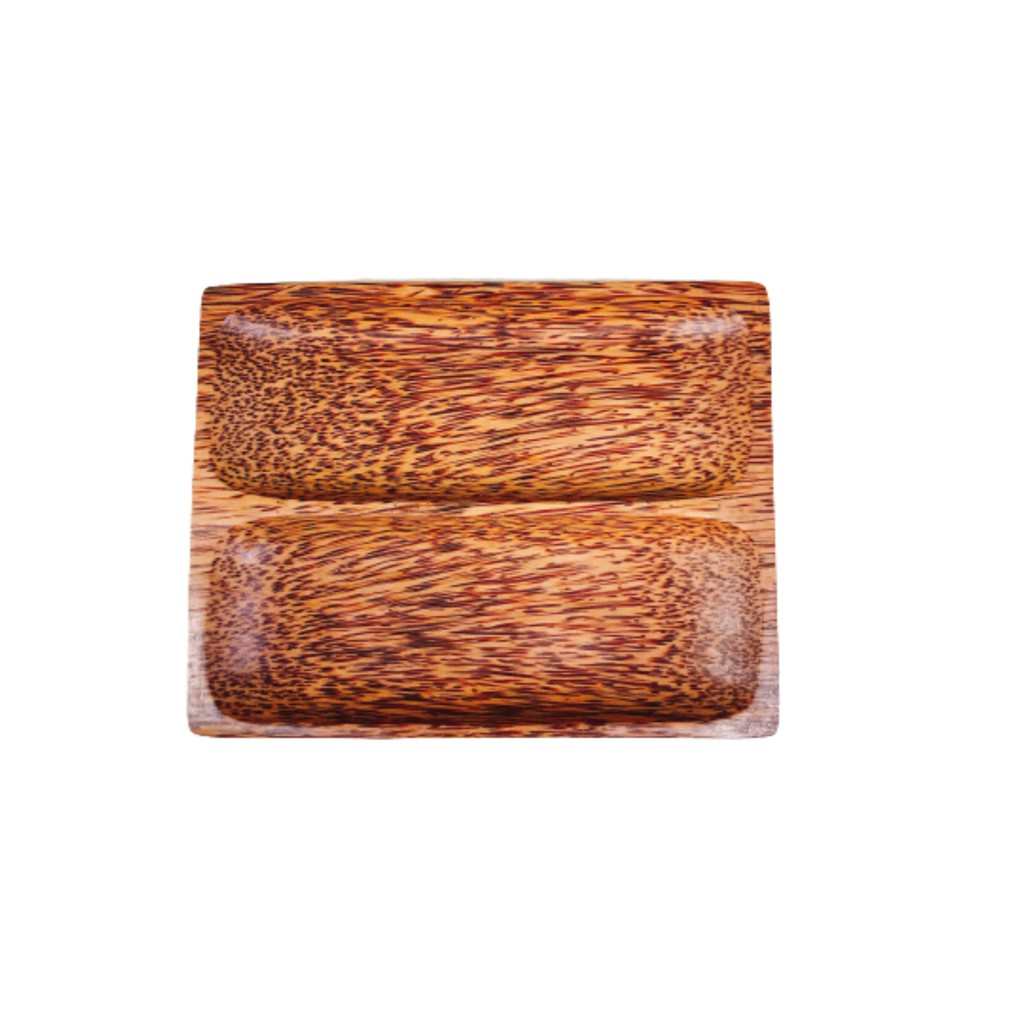 Dĩa gỗ dừa 2 ngăn Ohi@ma