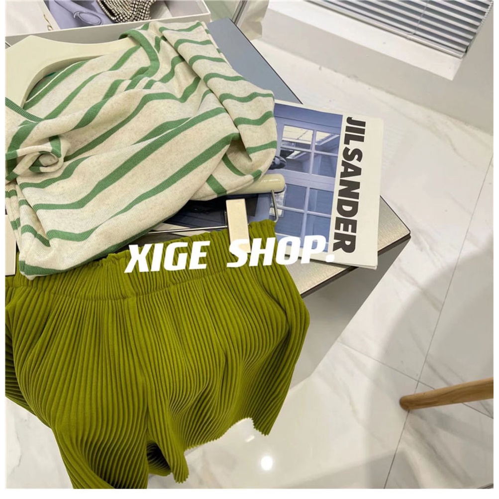 Quần ngắn ống rộng Lưng Cao Co Giãn Màu Sắc Kẹo Ngọt Thời Trang Mùa Hè Cho Nữ