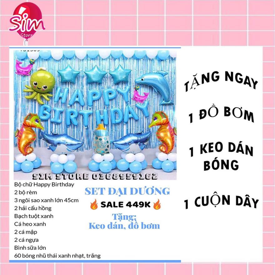 SET TRANG TRÍ SINH NHẬT BÉ TRAI, BÉ GÁI,THÔI NÔI ĐẦY THÁNG - ĐẠI DƯƠNG XANH