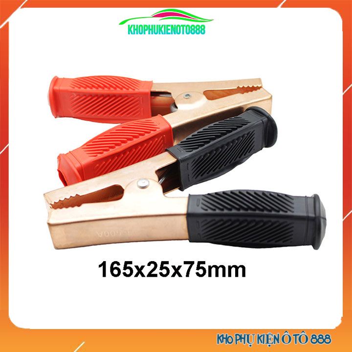 Bộ 2 kẹp ắc quy câu bình acquy ô tô loại to 17x13x5cm 1 đỏ 1 đen