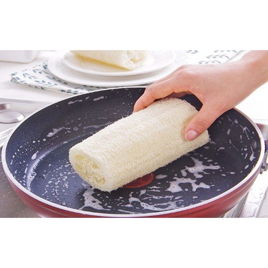 COMBO Khúc xơ mướp tròn cọ nồi, rửa chén, ly, tạo bọt tốt, làm sạch nhanh, dùng bền