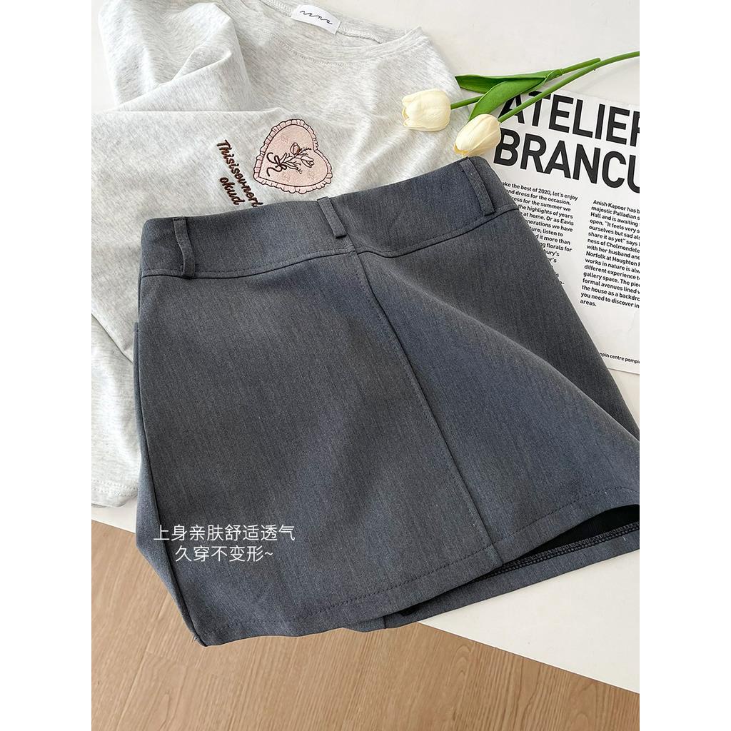 Chân Váy Chữ a Lưng Cao Màu Xám 65239