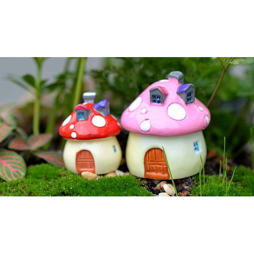 Tiểu cảnh - Nhà Nấm Làm Hủ Tiểu Cảnh, Terrarium, decord mô hình