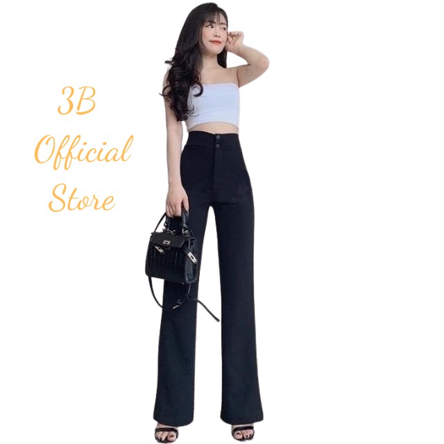 Quần ống Loe Cạp Cao 2 Cúc Dáng Dài Chất Vải Tuyết Mưa Loại 1 Không Nhăn Khống Bám Bụi | BigBuy360 - bigbuy360.vn