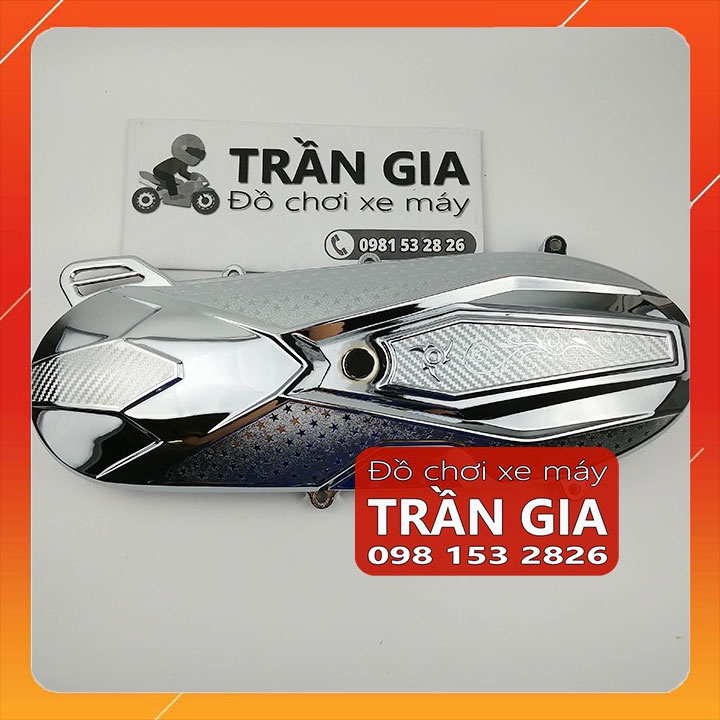 Ốp lốc máy xe AB airblade 2016-2017-2018-2019 che nồi cacbon xi inox - phụ kiện trang trí air blade