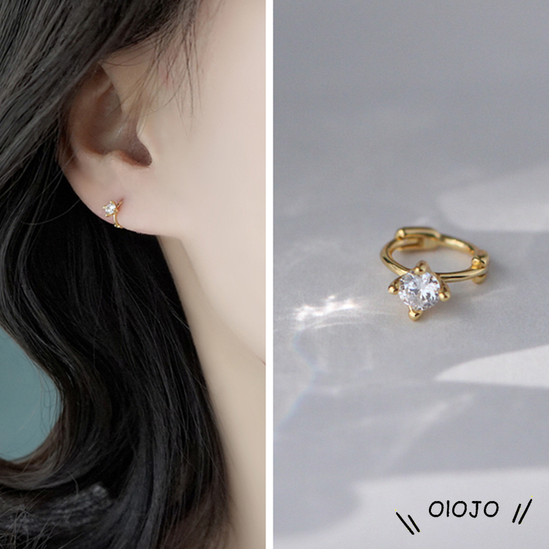 Khuyên Tai Tròn Mạ Vàng 14k Đính Đá Sang Trọng