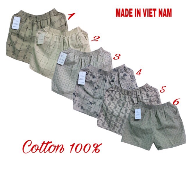 Combo 6 quần đùi nam cotton cao cấp