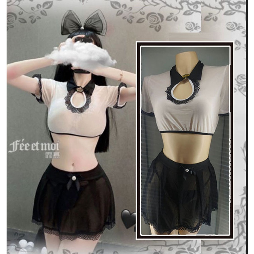 Cosplay Nữ Sinh Sexy - Bộ Đồ Ngủ Cosplay Học Sinh Nữ Gợi Cảm - Mã NS002 (không tất) | BigBuy360 - bigbuy360.vn