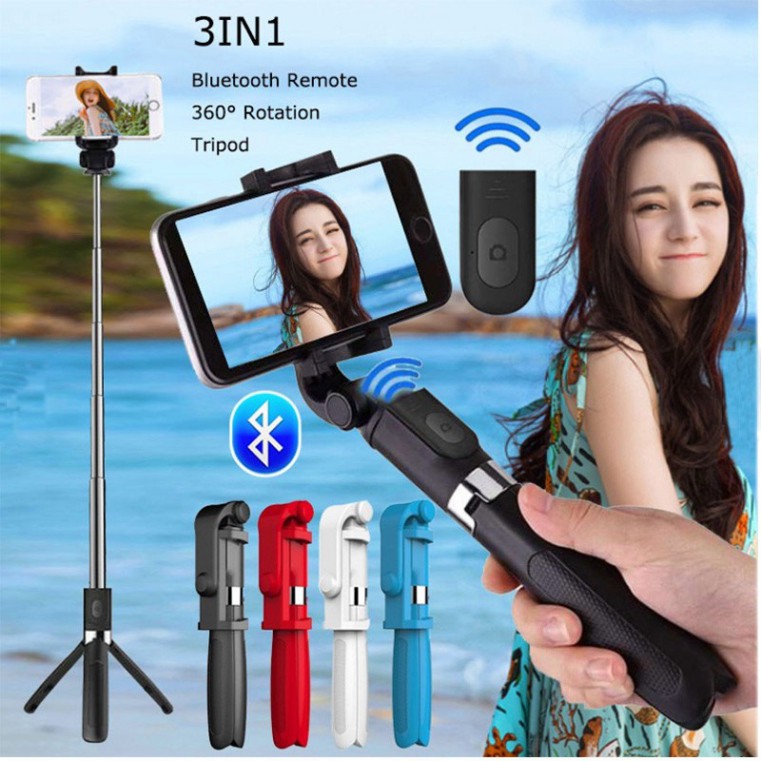 Sale 69% Gậy chụp ảnh selfie mini kết nối bluetooth điều khiển từ xa cho iPhone Android, Red Giá gốc 210000đ- 114B16-2