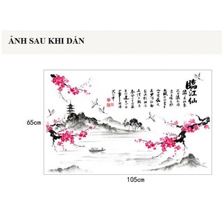 Decal Dán Tường Thủy Mặc