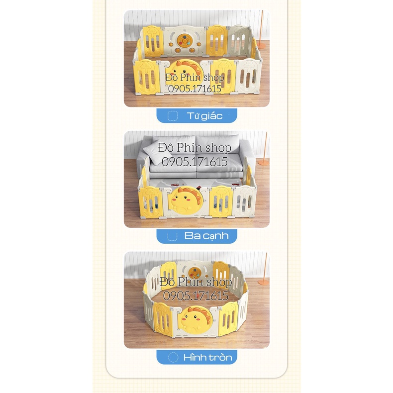 [Tặng thảm, bóng] Quây cũi gấp gọn hình khủng long, nhựa nguyên sinh HDPE an toàn cho bé, nội thất đẹp cho ngôi nhà bạn