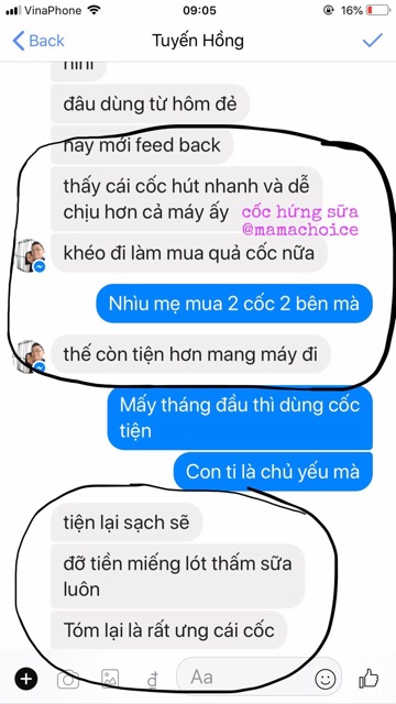 Cốc hứng sữa Mama's Choice chính hãng cho mẹ