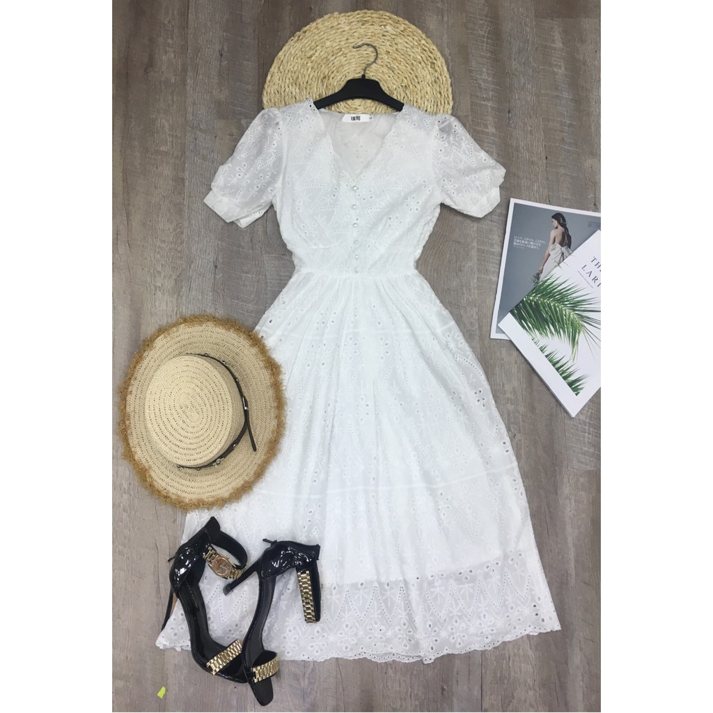 [MỚI NHẤT] Váy trắng nữ hàng Quảng Châu cao cấp mẫu mới nhất V151 (KÈM ẢNH THẬT) | BigBuy360 - bigbuy360.vn