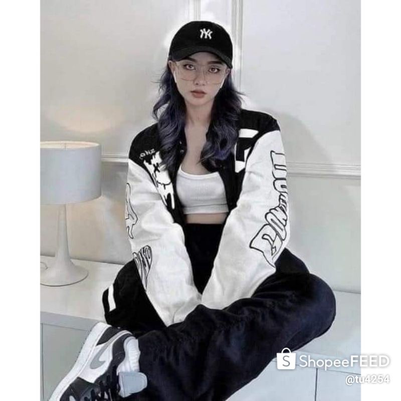 Áo Khoác Bomber Nam Nữ Chất Nỉ gân