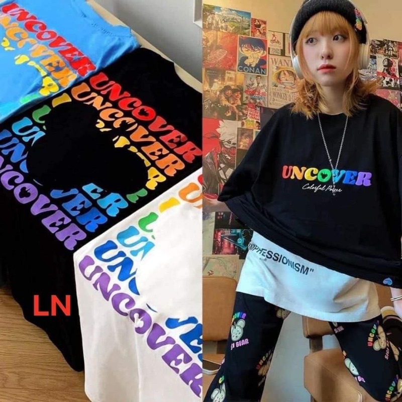 Áo thun UNCOVER chữ màu DA6