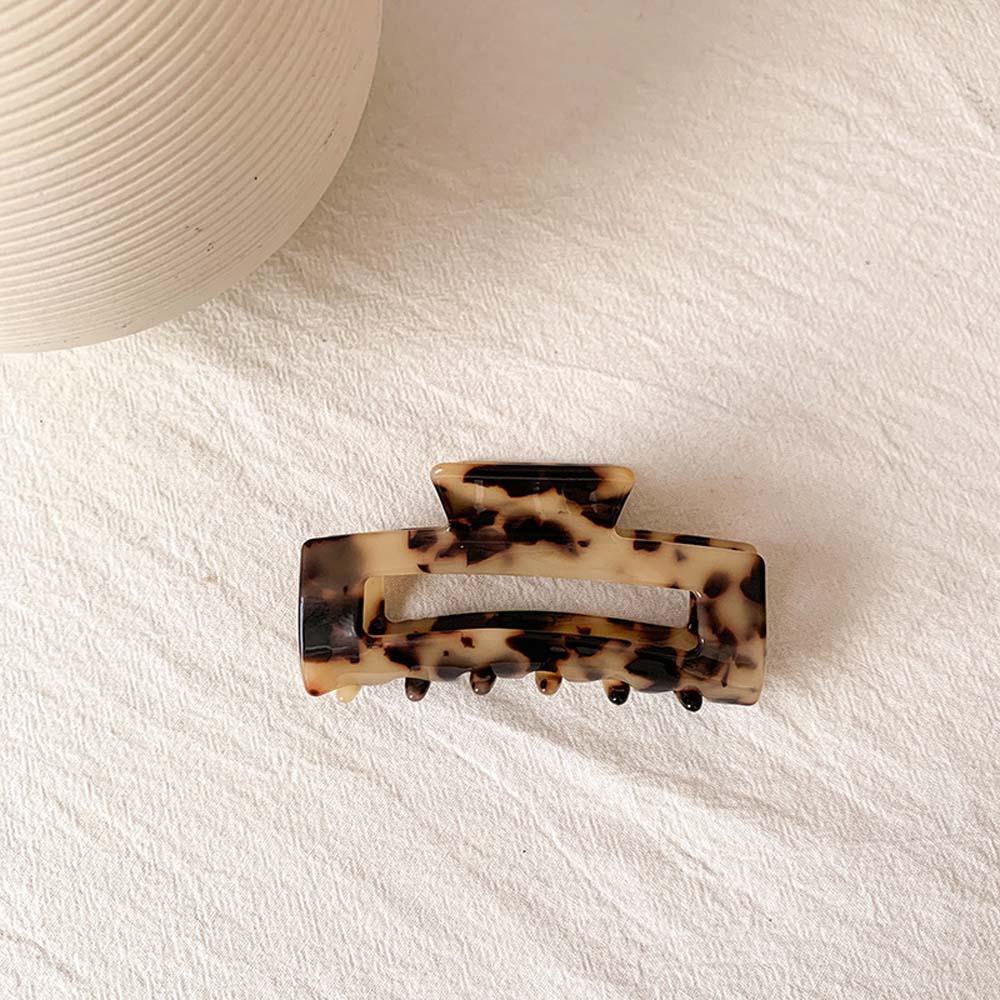 LILYES Kẹp Tóc Càng Cua Họa Tiết Da Báo Bằng Acrylic Phong Cách Retro Hàn Quốc