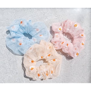 (Hình thật) Cột tóc buộc tóc Daisy Scrunchies