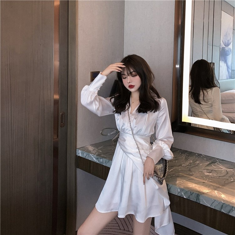 Đầm nữ tay dài midi dáng xòe cột eo Emilyshop